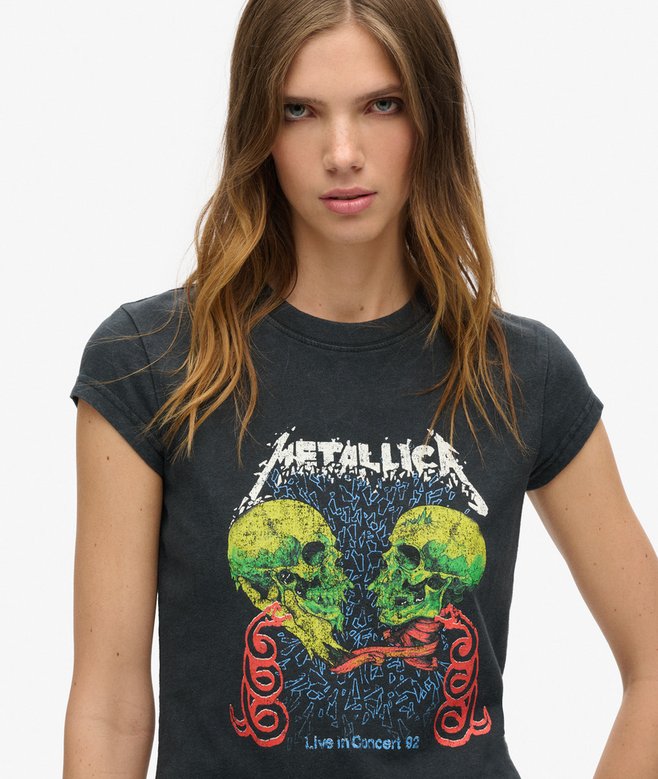 Metallica x Superdry Cap Sleeve Band T-Shirt