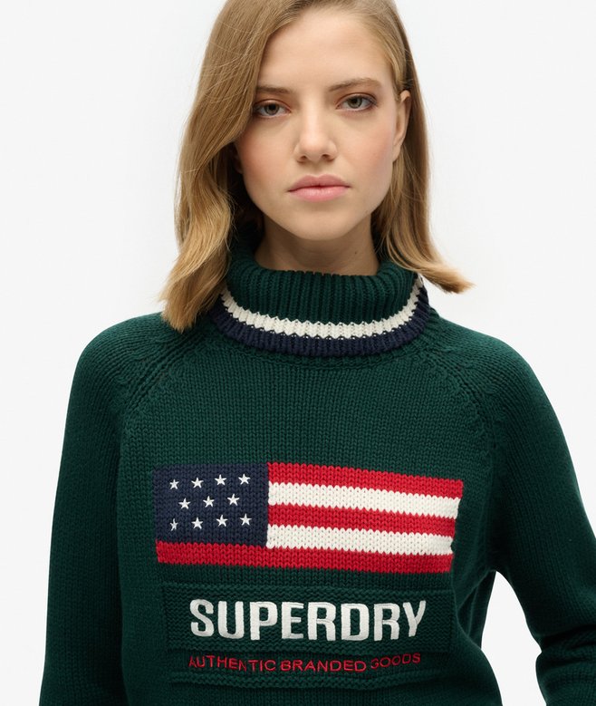 Americana Roll Neck Knit Jumper