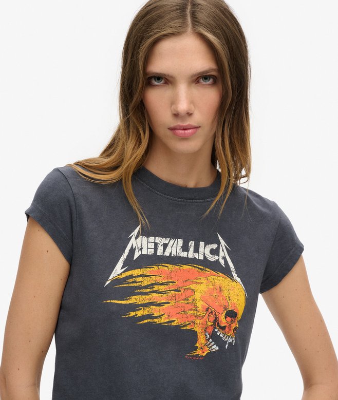 Metallica x Superdry Cap Sleeve Band T-Shirt