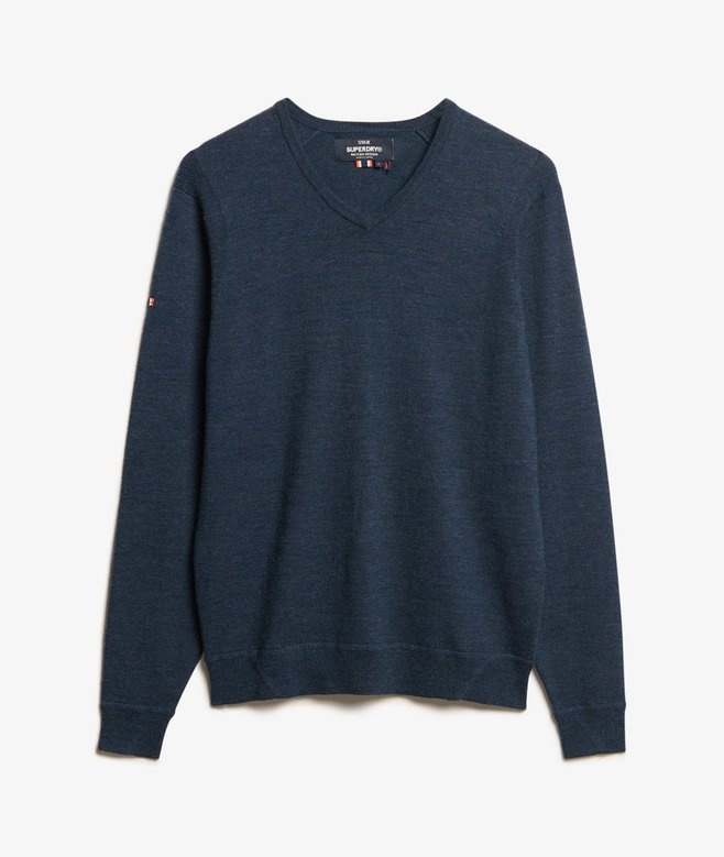 Pull En Laine Mérinos Col V Bleu Marine Jos. A. Bank Taille L - Neuf Sans étiquettes, Pour Homme