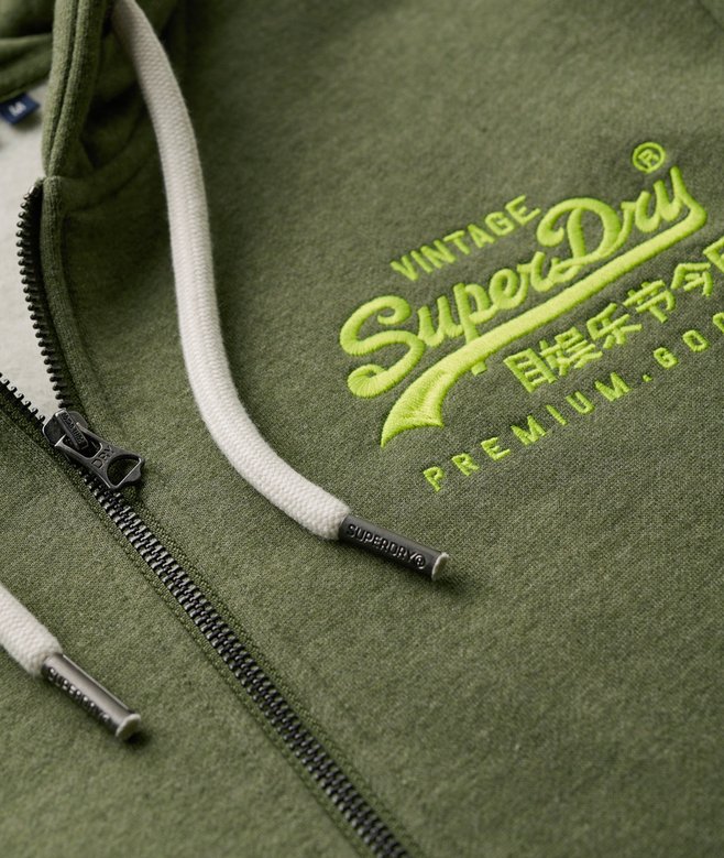 Neon Vintage Logo Graphic Zip Hoodie