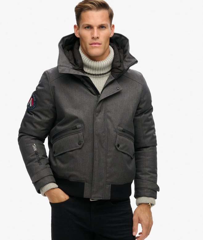 City Tweed Padded Bomber Jacket