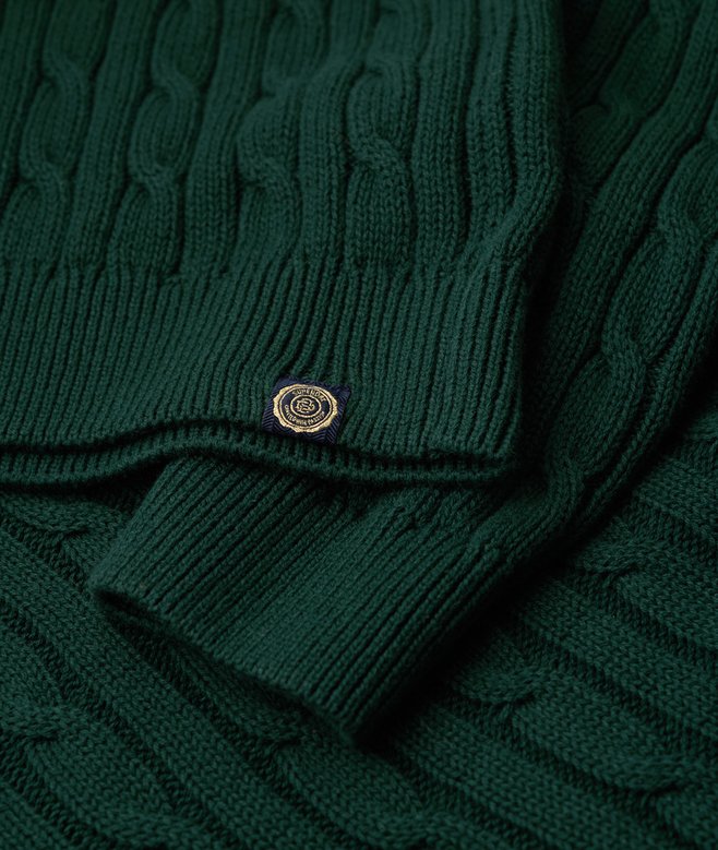 Oversized V Neck Cable Jumper