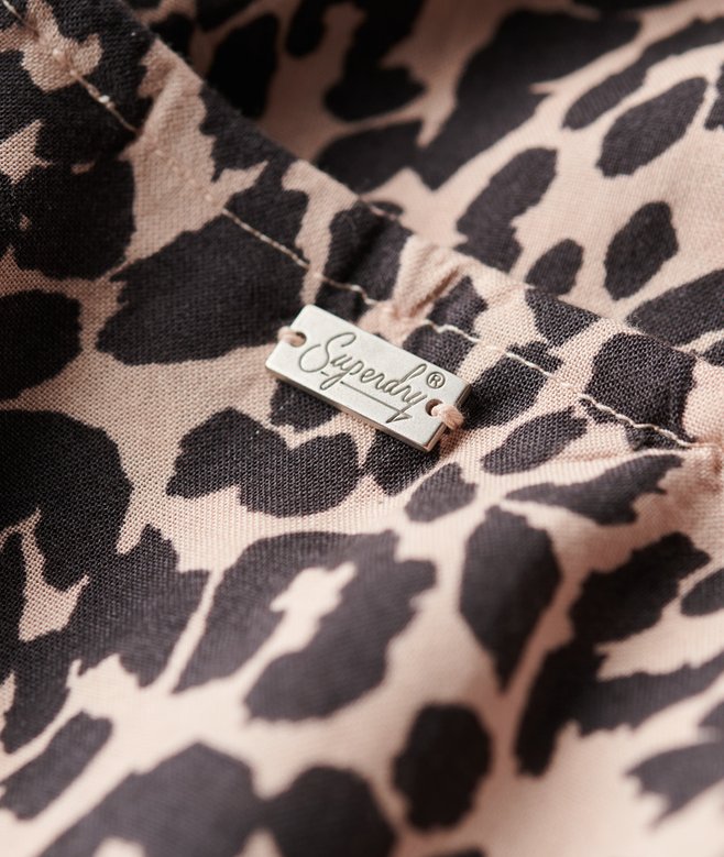 Printed Button-Up Cami Midi Dress