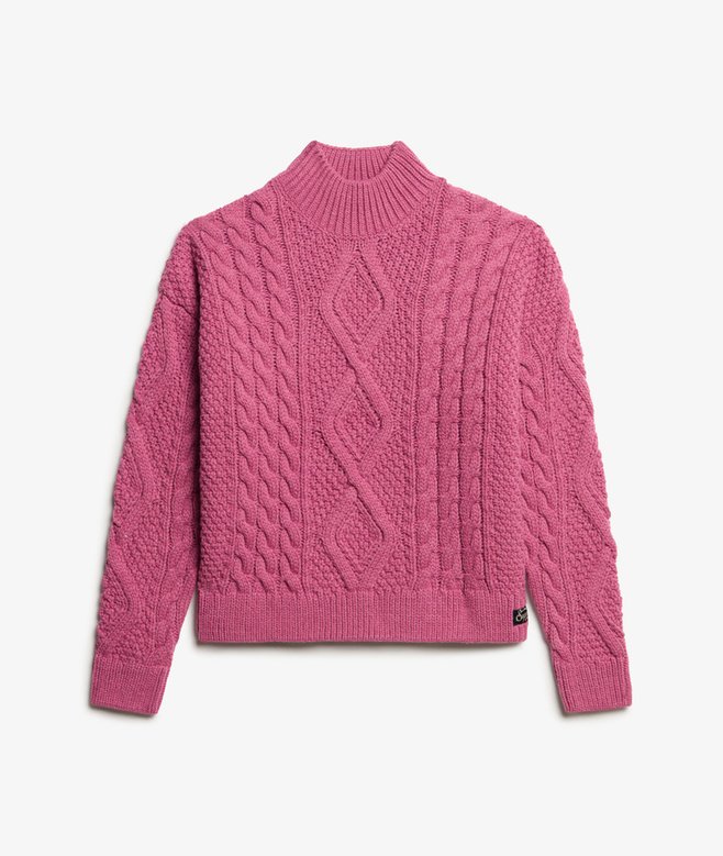 Aran Cable Knit Polo Jumper