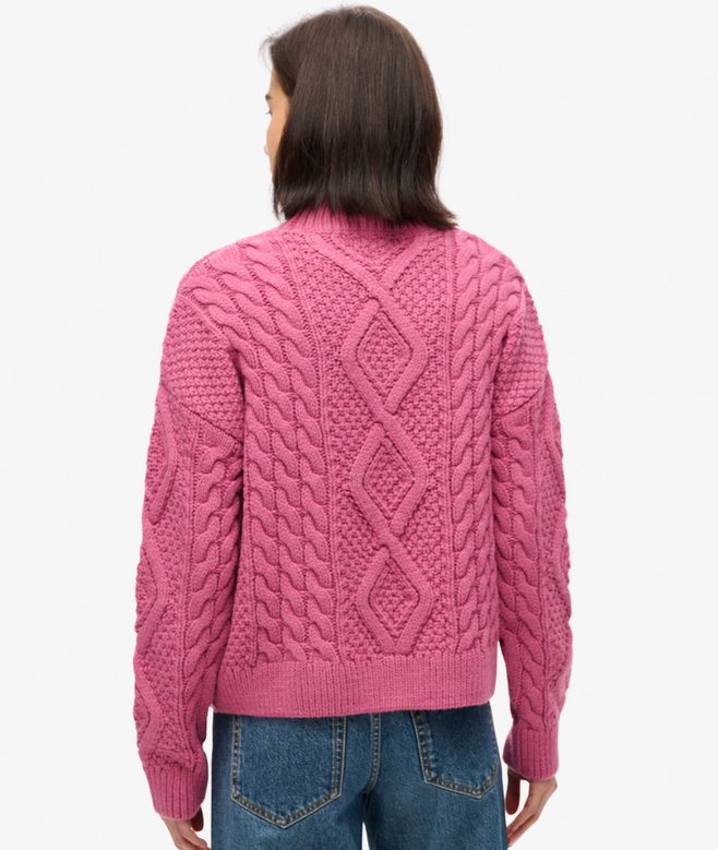 Aran Cable Knit Polo Jumper