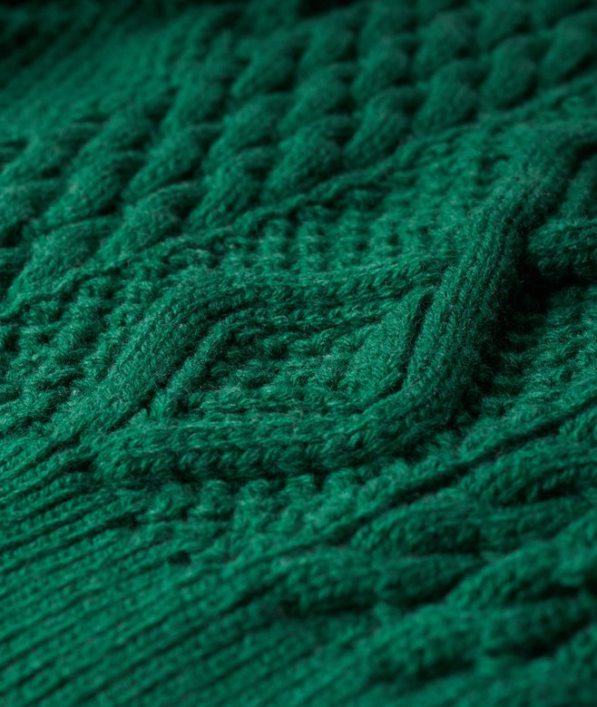 Aran Cable Knit Polo Jumper