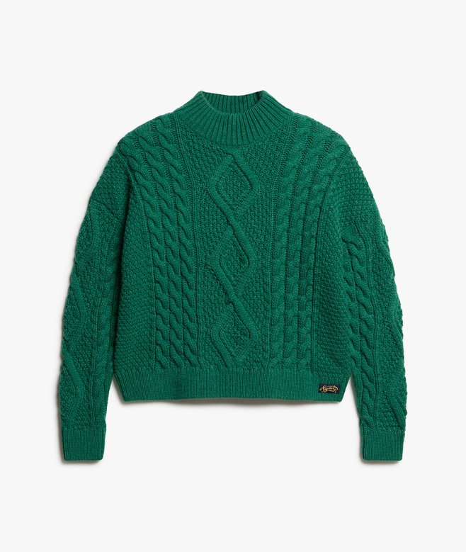 Aran Cable Knit Polo Jumper