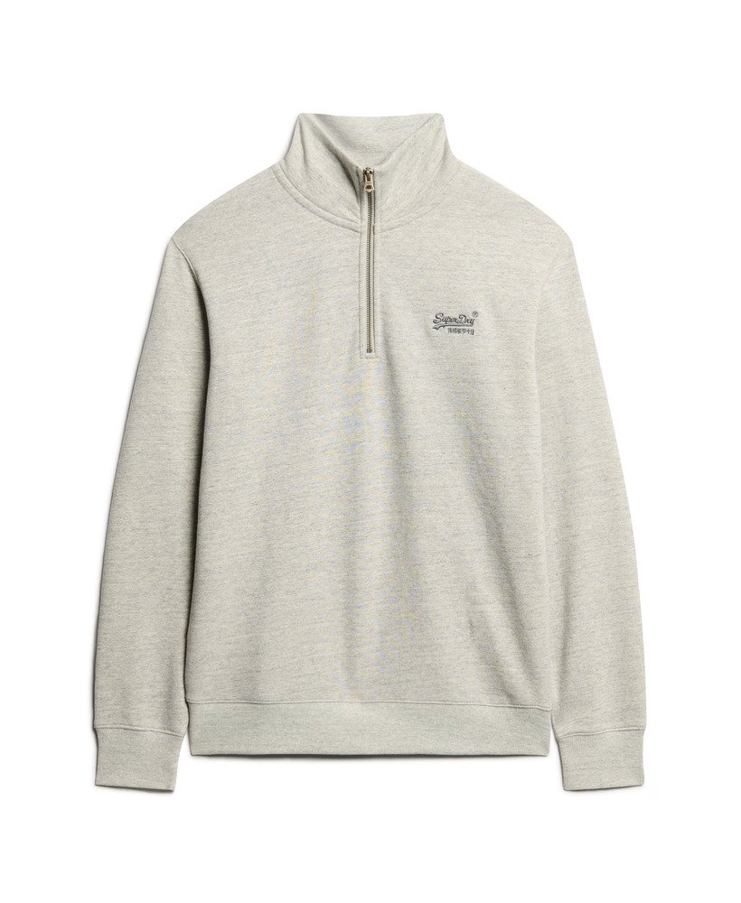 mens Essential Logo Half Zip Sweatshirt in Varsity Grey Grindle