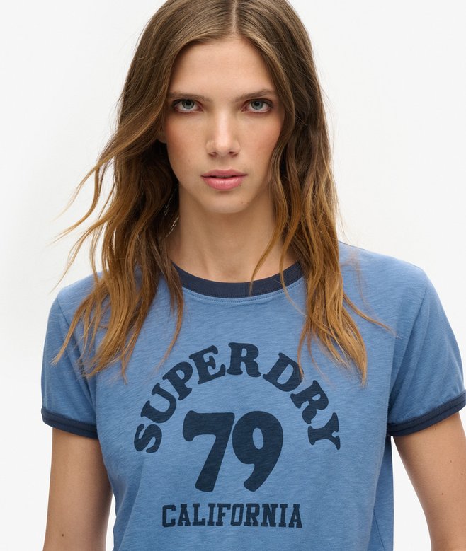 Athletic Essentials Beach Graphic Ringer T-Shirt