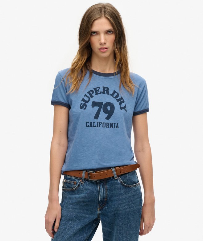 Athletic Essentials Beach Graphic Ringer T-Shirt