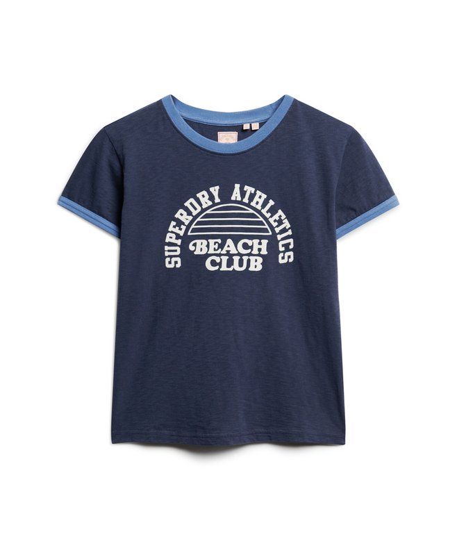 Athletic Essentials Beach Graphic Ringer T-Shirt