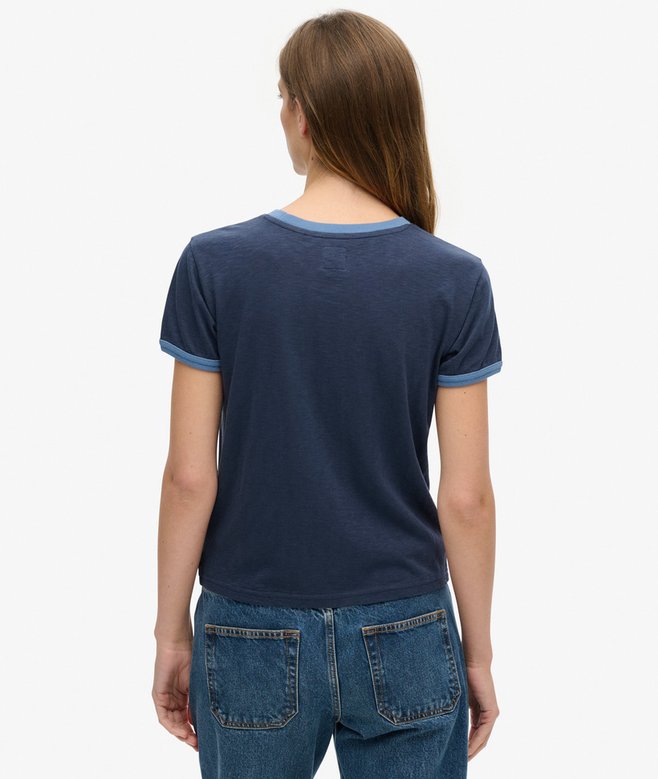 Athletic Essentials Beach Graphic Ringer T-Shirt