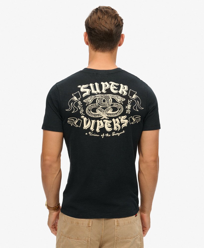 Superdry ロゴ バイカー ロック グラフィック 半袖 Tシャツ Superdry ロゴ バイカー ロック グラフィック 半袖 Tシャツ