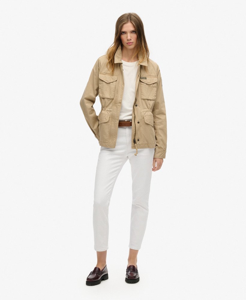 womens Military M65 Lined Jacket in Canyon Beige | Superdry US
