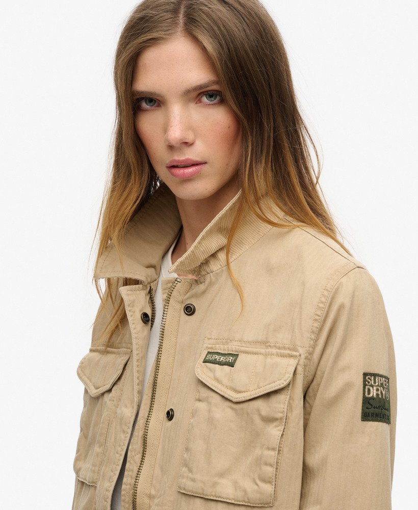 womens Military M65 Lined Jacket in Canyon Beige | Superdry US