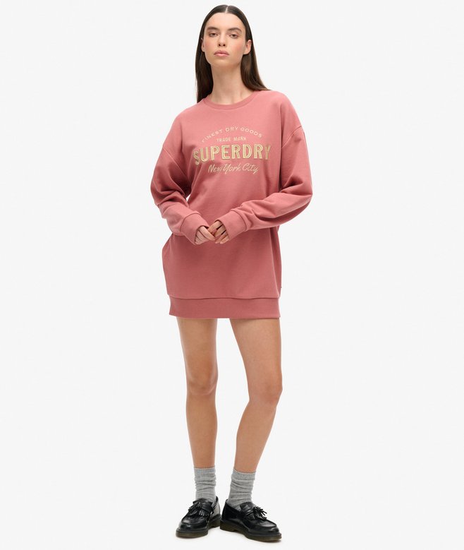 Luxe Metallic Logo Sweat Dress