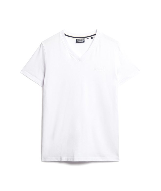 Organic Cotton Embroidered Logo V Neck T-Shirt