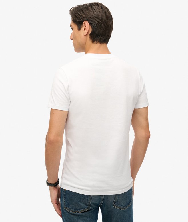 Organic Cotton Embroidered Logo V Neck T-Shirt