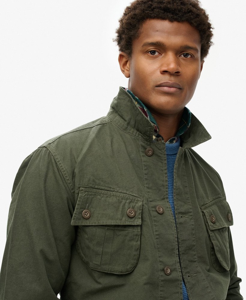 mens Military Overshirt Jacket in Surplus Goods Olive | Superdry US