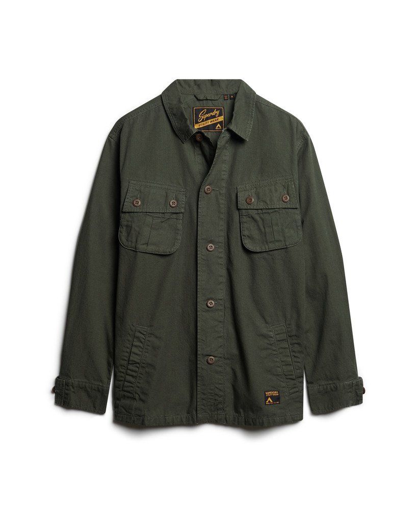mens Military Overshirt Jacket in Surplus Goods Olive | Superdry CA-EN