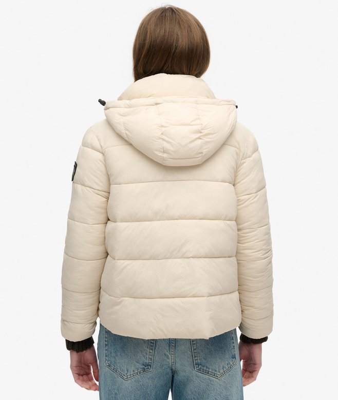Faux Fur Short Hooded Puffer Jacket