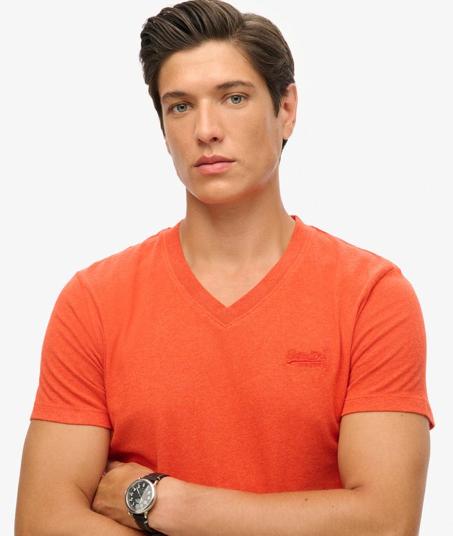 Organic Cotton Essential Logo V Neck T-Shirt