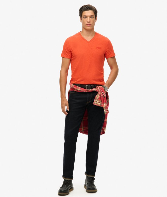 Organic Cotton Essential Logo V Neck T-Shirt