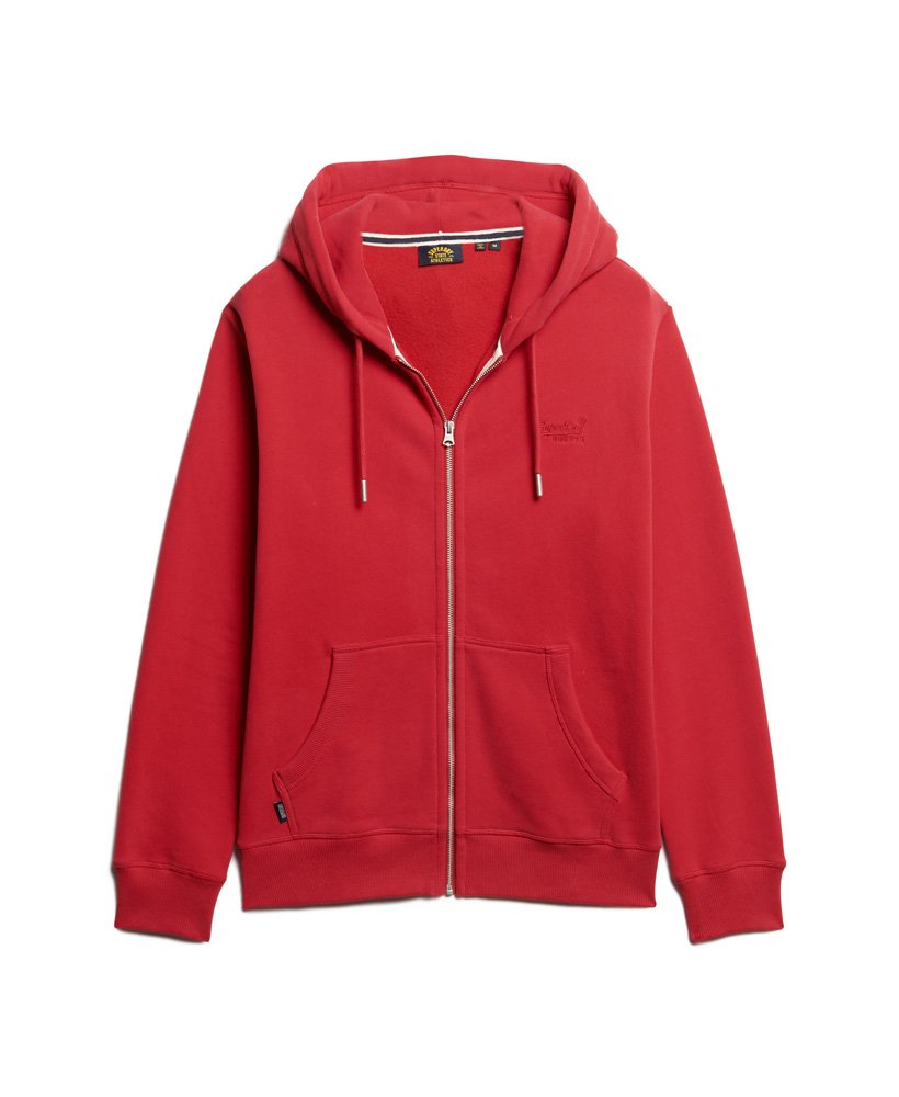 mens Essential Logo Zip Hoodie in Rouge Red | Superdry CA-EN