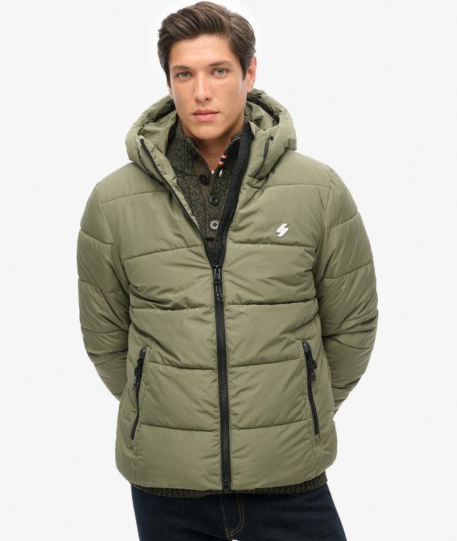 Hooded Sports Puffer Jacket