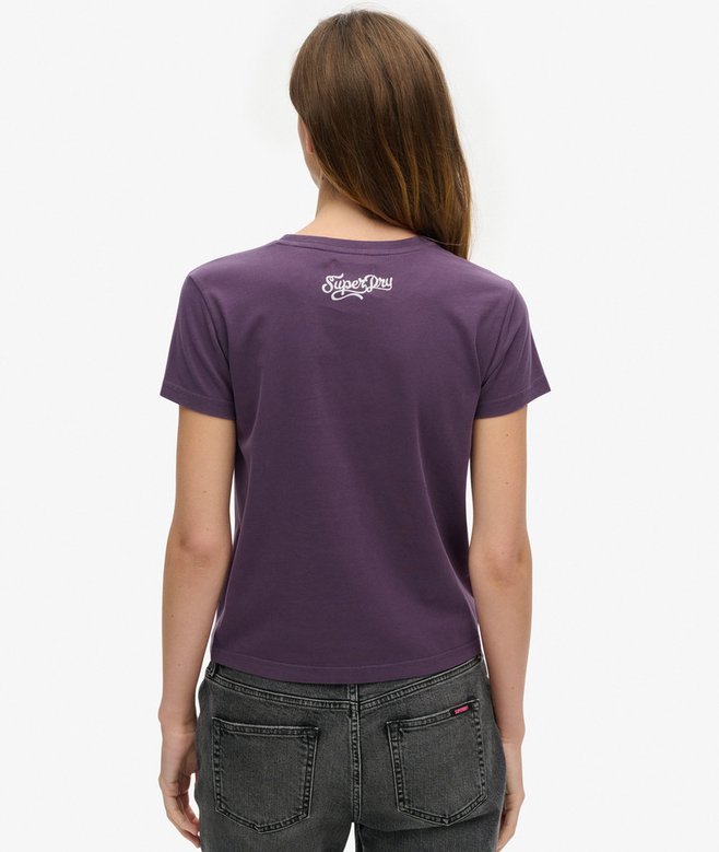 Small Tattoo Rhinestone Fitted T-Shirt