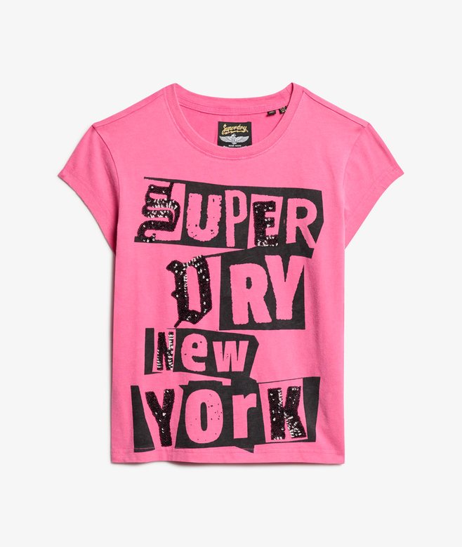 Embellished Punk Cap Sleeve T-Shirt