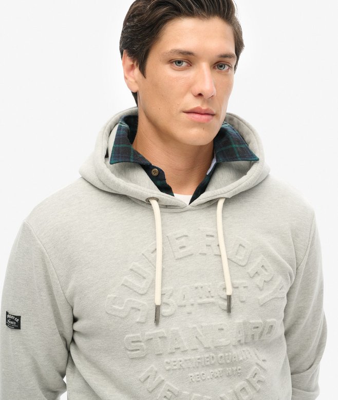 Embossed Logo Graphic Hoodie