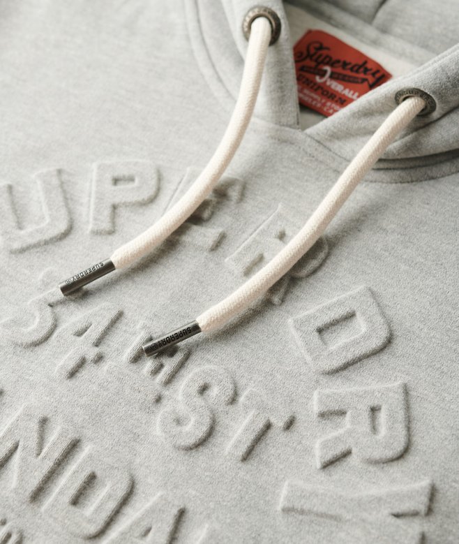 Embossed Logo Graphic Hoodie