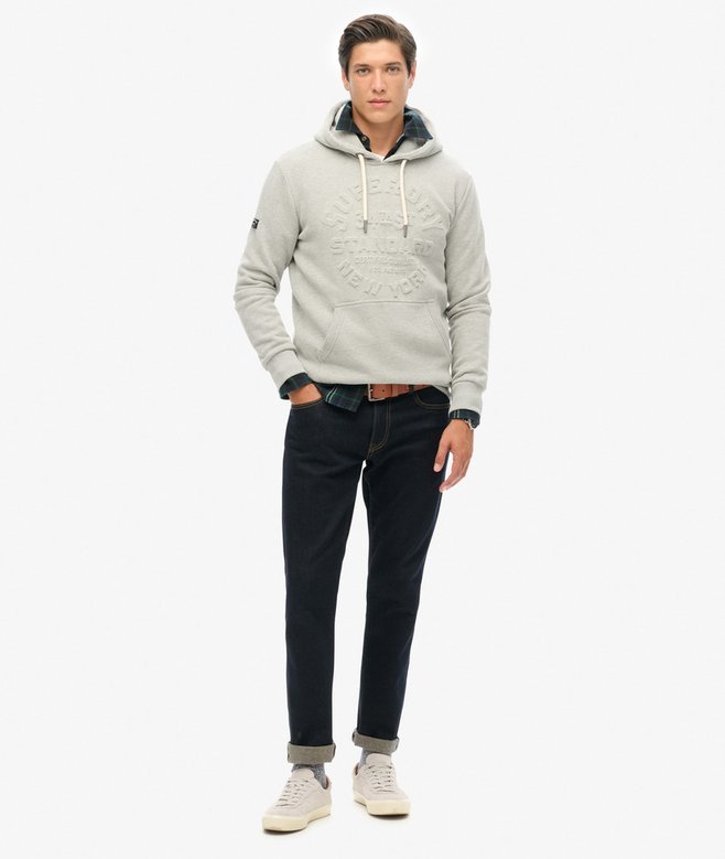 Embossed Logo Graphic Hoodie