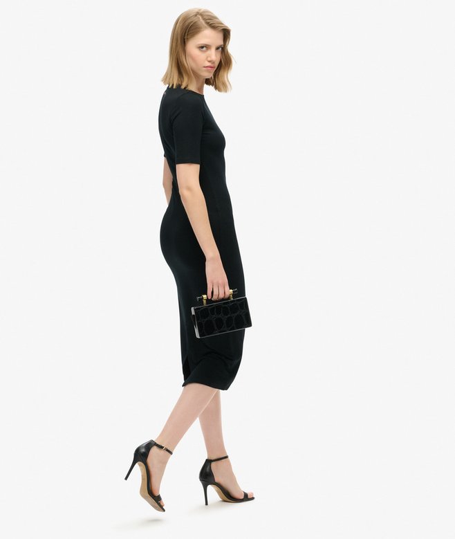 Short Sleeve Midi Jersey Dress