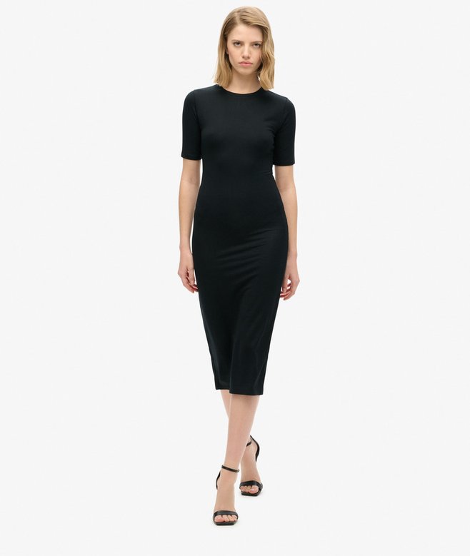 Short Sleeve Midi Jersey Dress