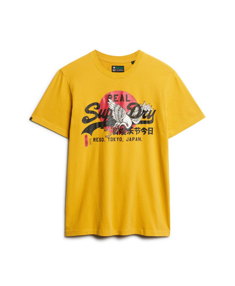mens Tokyo Graphic T Shirt in Oil Yellow | Superdry US