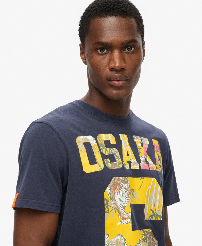 mens Osaka 6 Japanese Infill T-Shirt in FRENCH NAVY | Superdry US