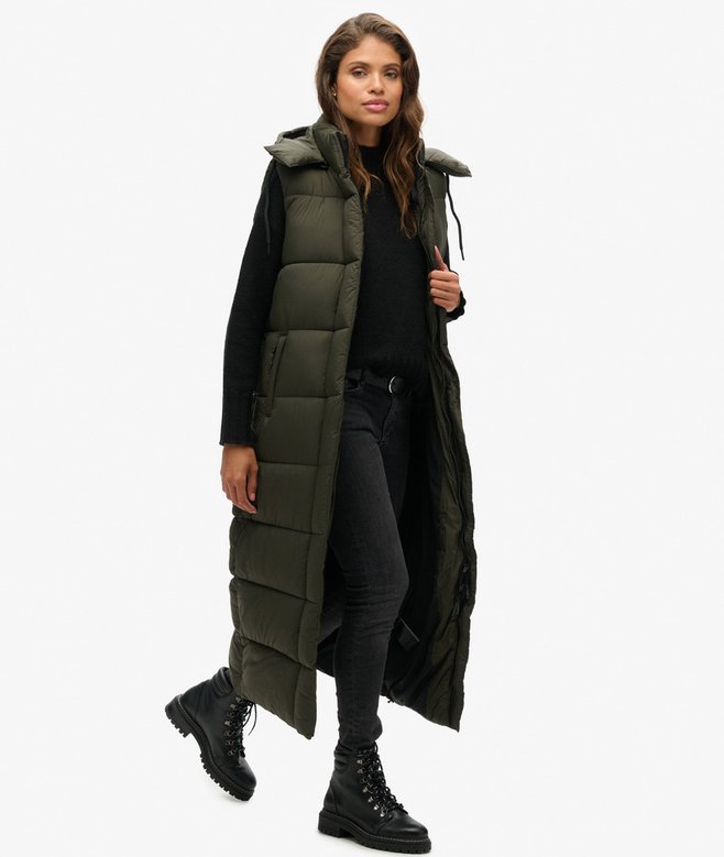 Hooded Ripstop Longline Gilet
