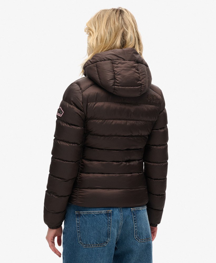 womens Hooded Fuji Padded Jacket in Dark Oak Brown | Superdry US