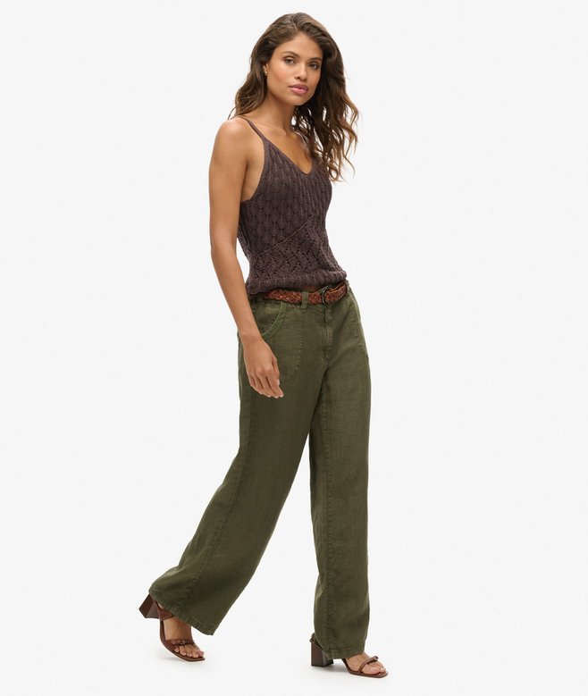 Linen Low Rise Pants