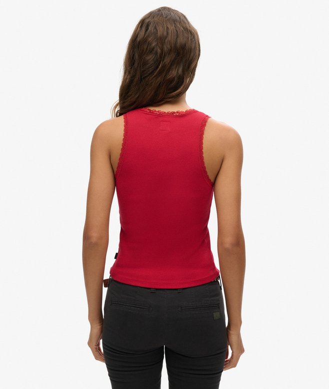 Athletic Essentials Lace Trim Vest Top
