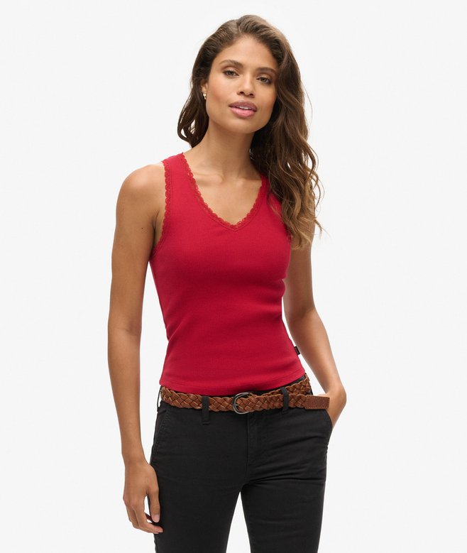 Athletic Essentials Lace Trim Vest Top