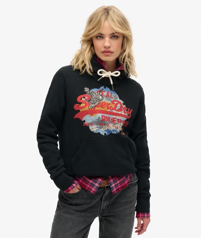 Tokyo Vintage Logo Graphic Hoodie More Colours Available Price £29.99 Price reduced from £59.99 to You Save 50%