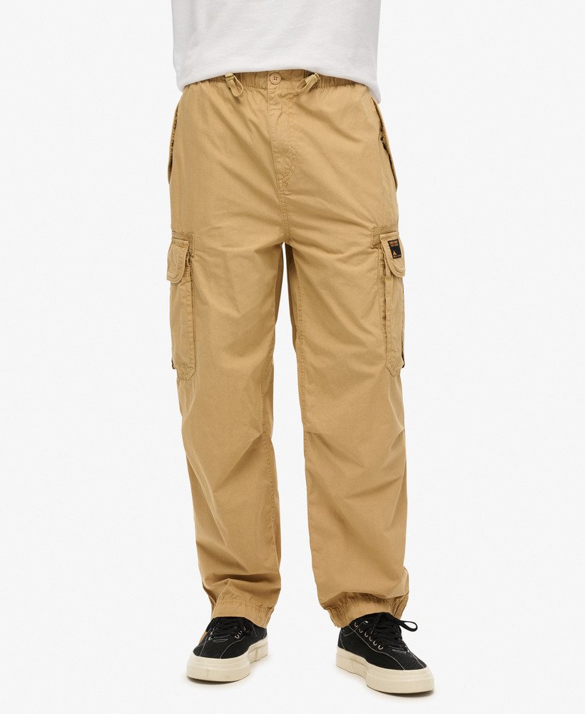 mens Baggy Parachute Pants in Dress Beige | Superdry US