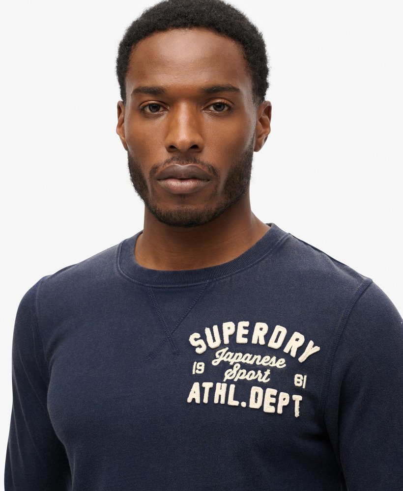 mens Vintage Athletic Long Sleeve Top in RICH NAVY | Superdry US