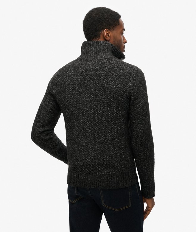 Chunky Knit Button Neck Jumper