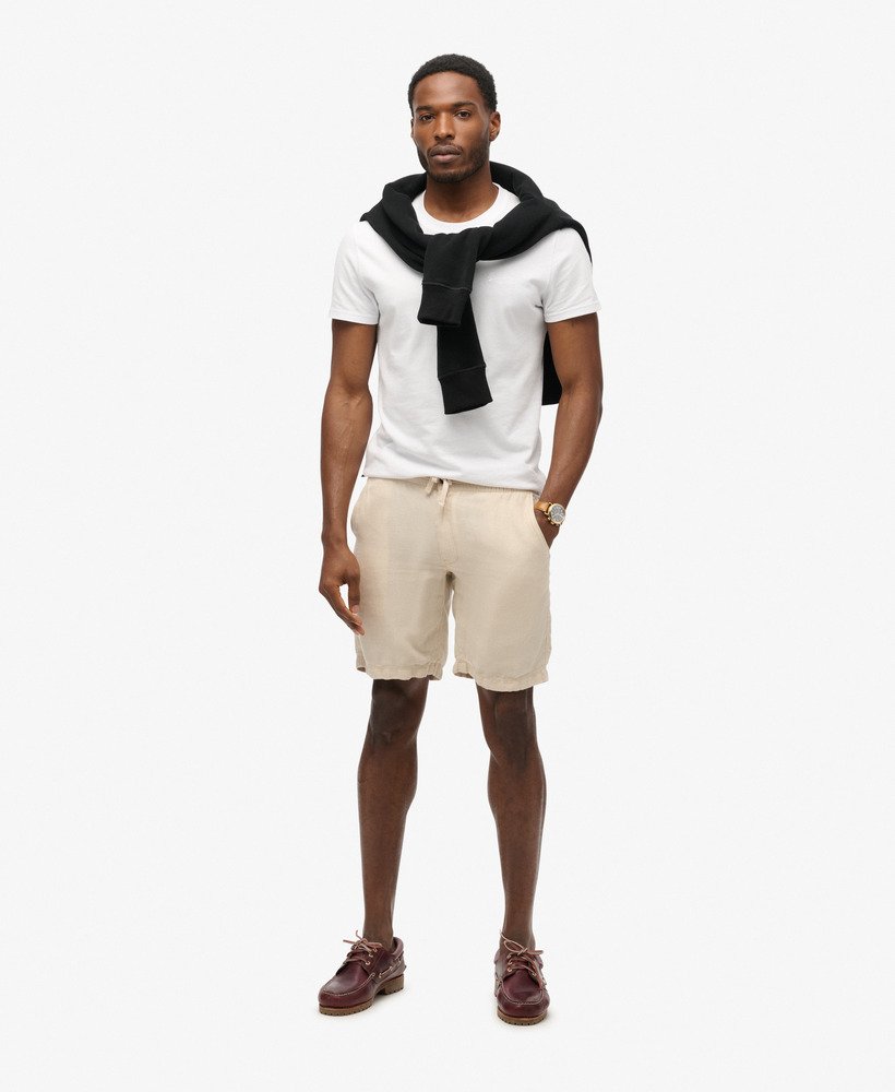 pantalon corto de lino hombre