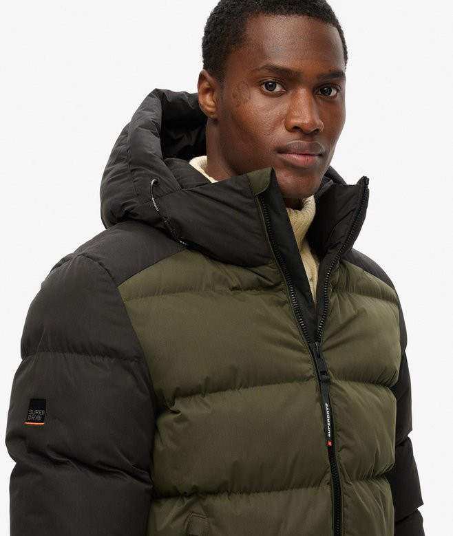 Hood Colour Block Sport Puffer